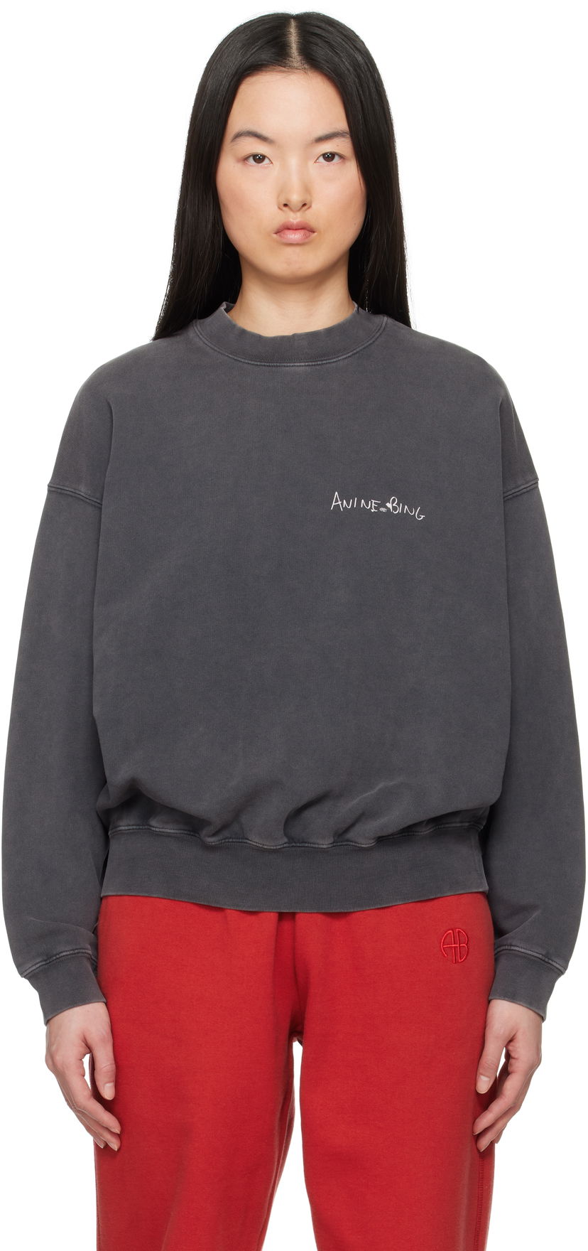 Huppari Anine Bing Anine Bing Jaci Lyrics Sweatshirt Harmaa | A-08-10904-WBL1