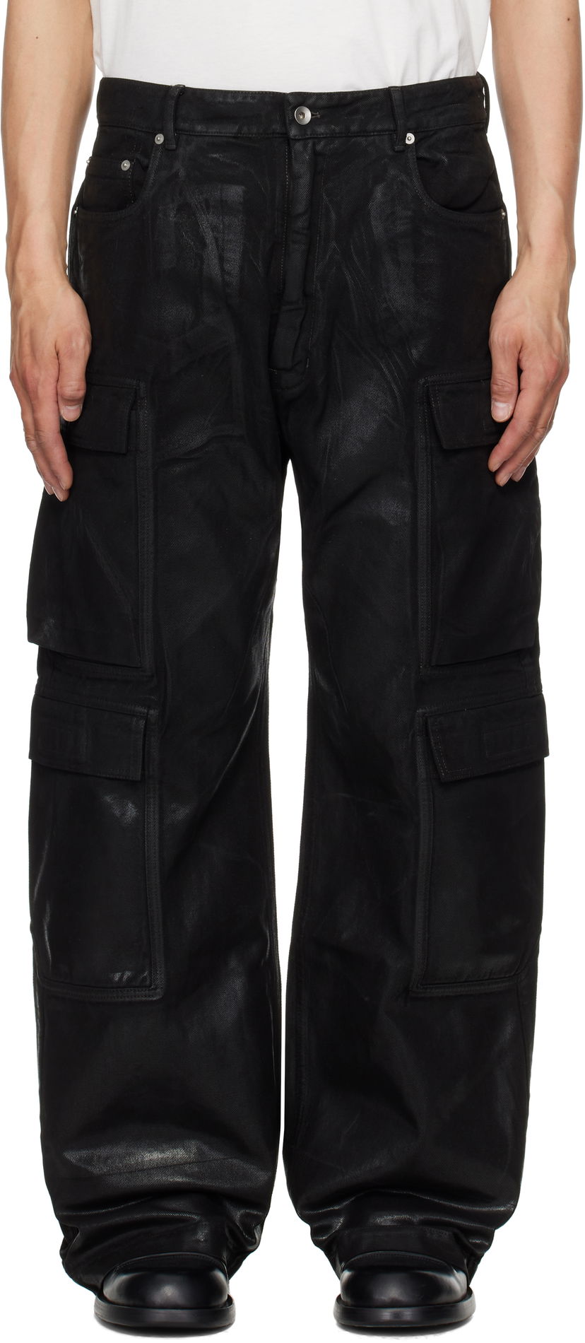 Cargo housut Rick Owens Rick Owens DRKSHDW Hollywood Double Cargo Pants Musta | DU01E3361 DCF
