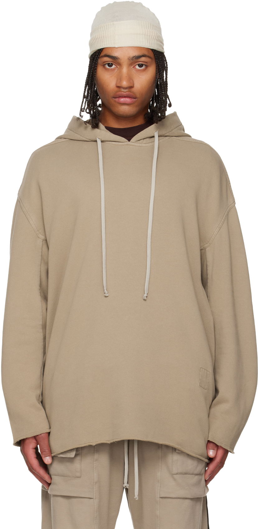 Huppari Rick Owens DRKSHDW Concordians Peter Hoodie Beige | DU02E7280 FP