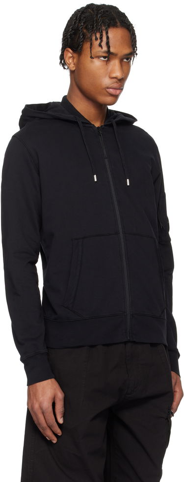 Huppari C.P. Company C.P. Company Light Fleece Full Zip Hoodie Musta | 18CMSS057A-002246G, 1