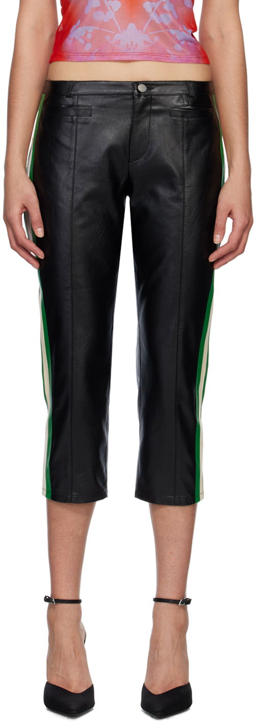 Housut Miaou Miaou Capri Faux-Leather Trousers Musta | 1035VLBLK