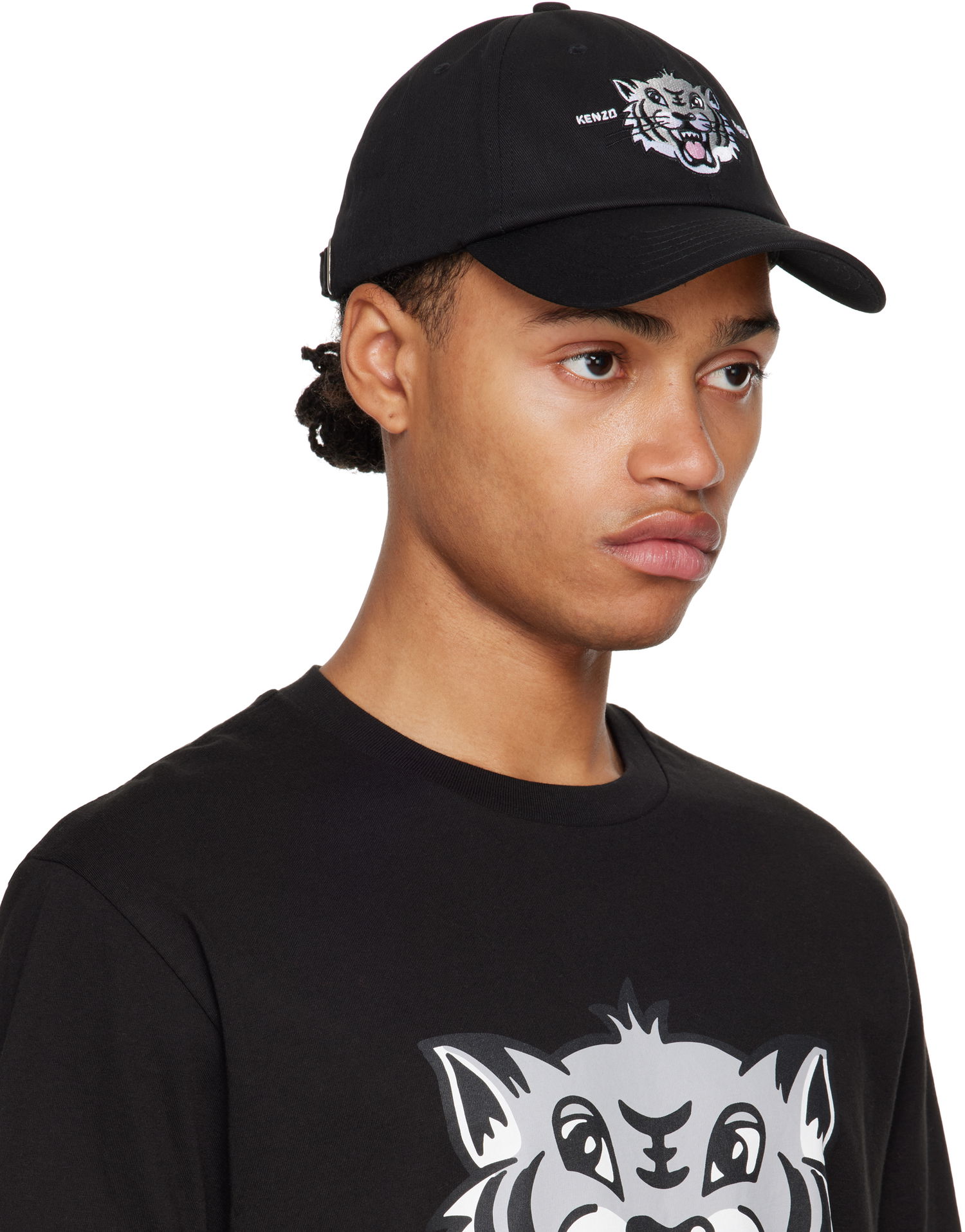 Korkki KENZO Black Graphic Logo Cap Musta | FF58AC621F46, 1