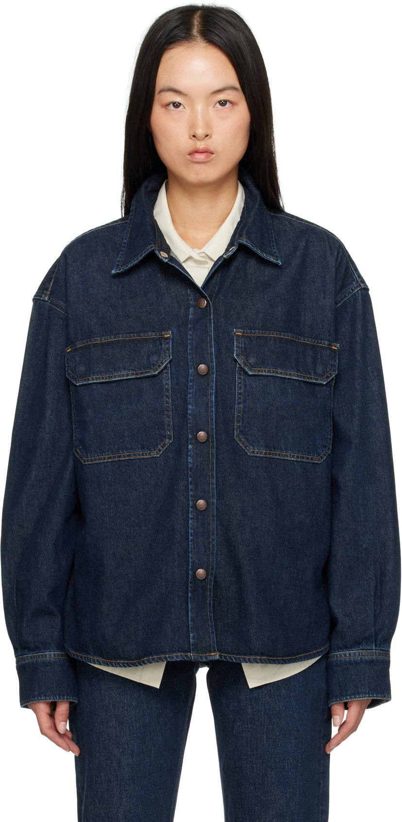 Paita AGOLDE Gwen Slice Denim Shirt Sininen | A7299-1547
