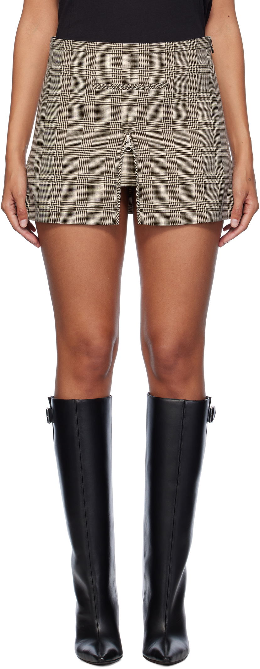 Hame Courrèges Tailored Prince Of Wales Miniskirt Ruskea | 324CJU180PL0166