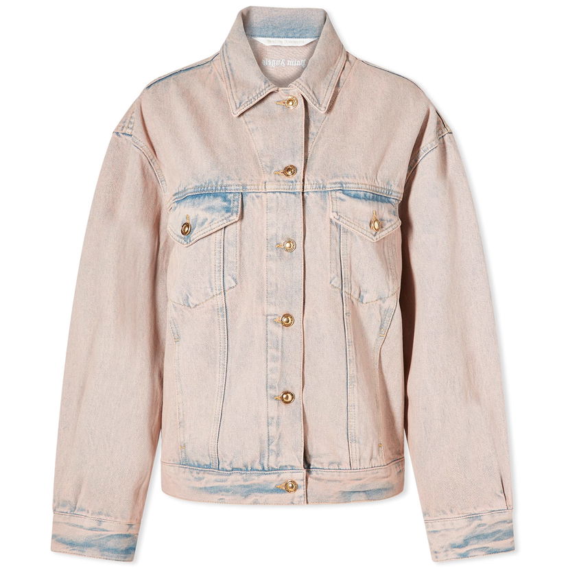 Takki Palm Angels Overdye Loose Denim Jacket Vaaleanpunainen | PWYE032S24DEN0013030