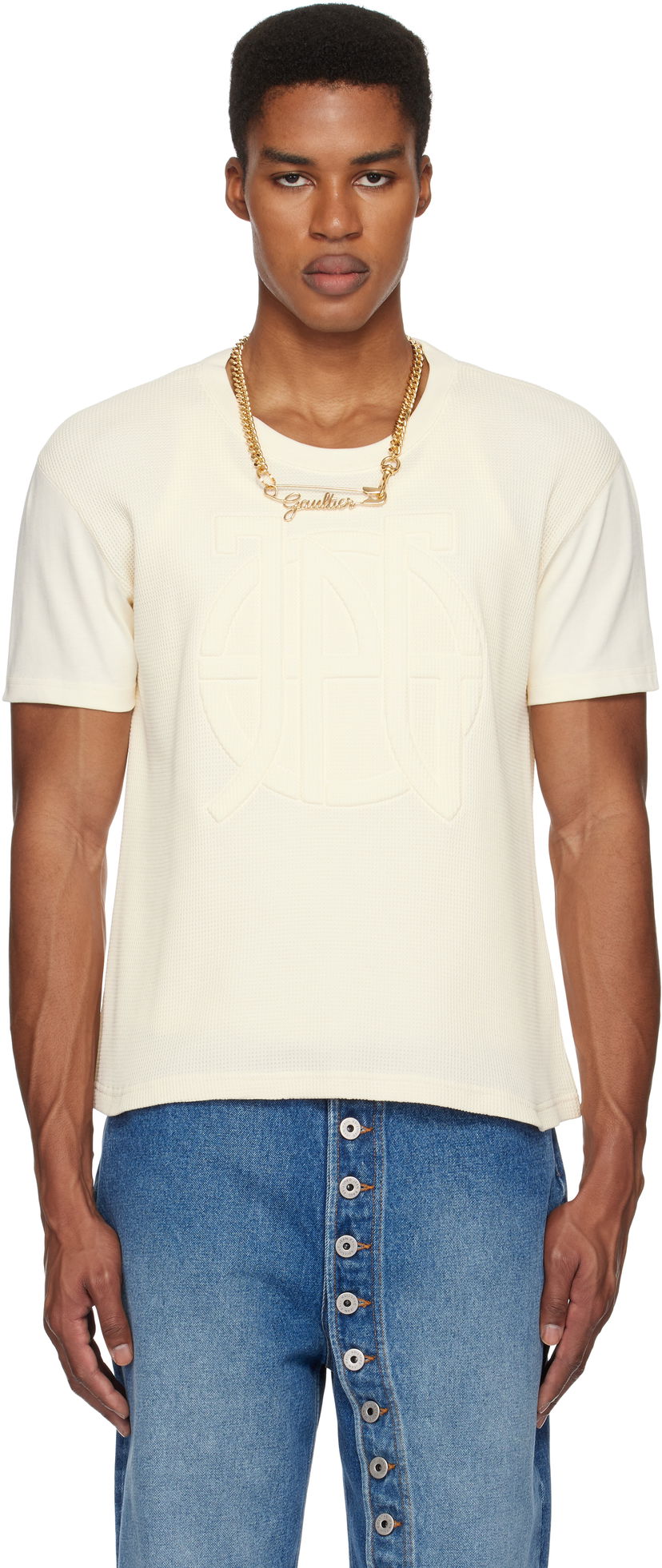 T-paita Jean Paul Gaultier Oversized T-Shirt Beige | 25/33-F-TS095E-J071-03