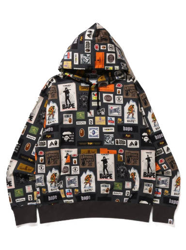 Huppari BAPE Multi Label Relaxed Fit Pullover Hoodie Musta | 1I80-114-004