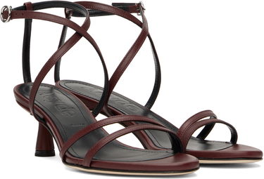 Asusteet Aeyde Aeyde Maeve Leather Heeled Sandals Burgundia | A11-HS-PRAR55ST156-SS25-955-007, 3