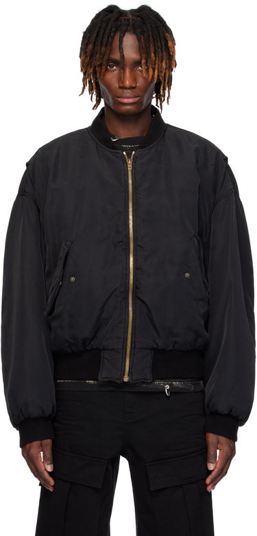 Bomber-takki We11done We11done Curved Bomber Jacket Musta | WD-JP0-25-005-U-BK, 0