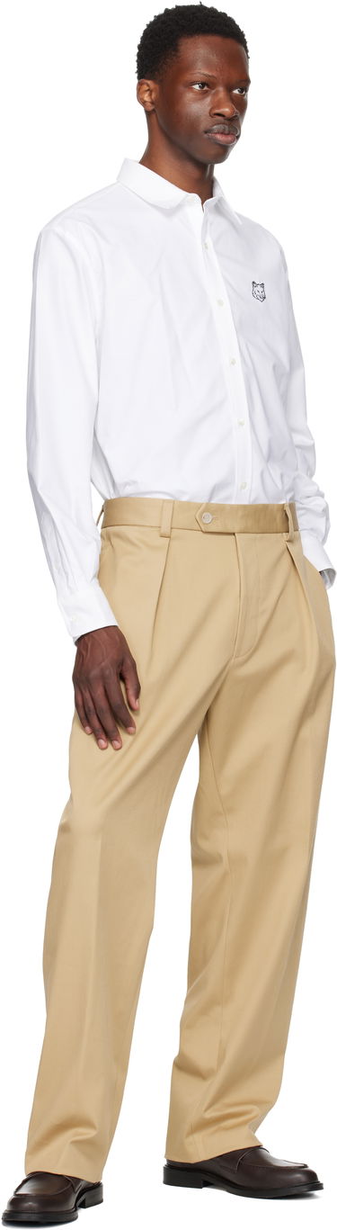 Housut BOSS BECKHAM x BOSS Stretch Cotton Trousers Valkoinen | 50549203, 4