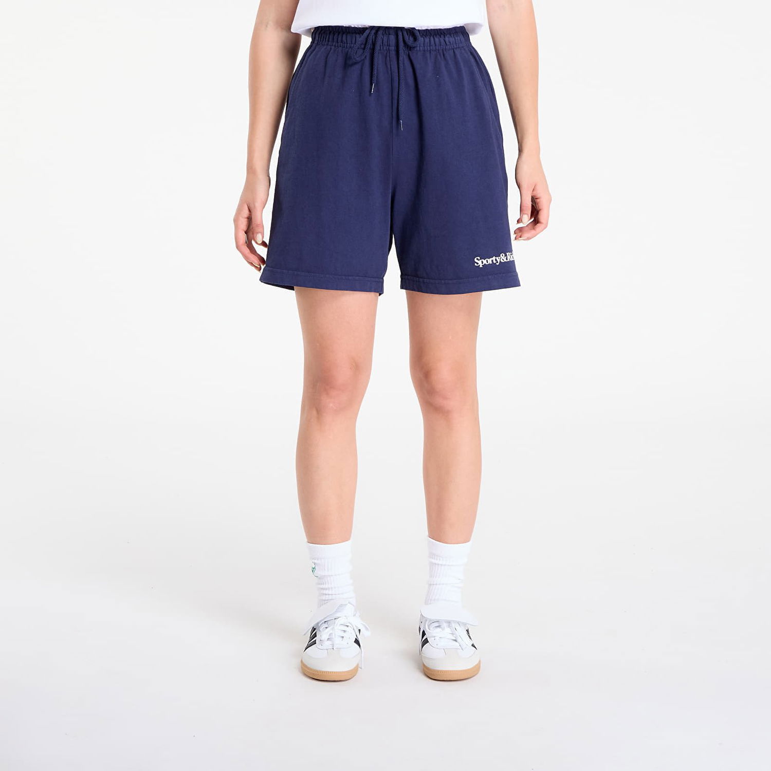 Shortsit Sporty & Rich Serif Logo Gym Short UNISEX Dark Navy Tummansininen | SH039602300BL106, 0