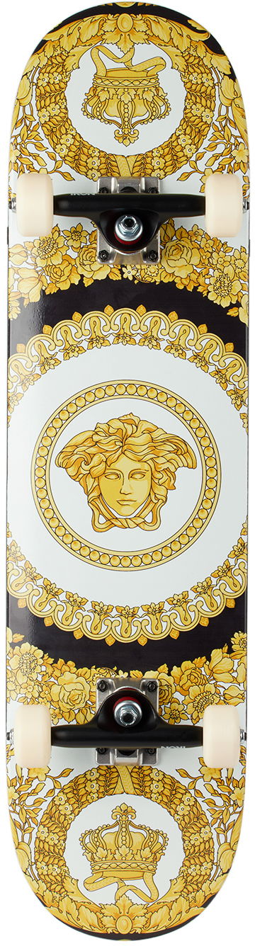 Rullalauta Versace Gold & White Barocco Skateboard Keltainen | ZSKATE001_ZWOOD001