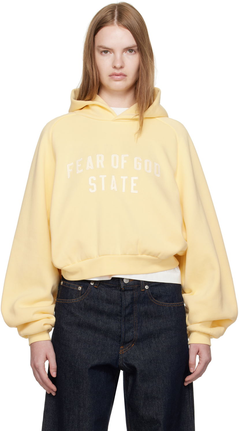 Huppari Fear of God Fear of God ESSENTIALS Cropped Fleece Raglan Hoodie Keltainen | 192SP257828FW