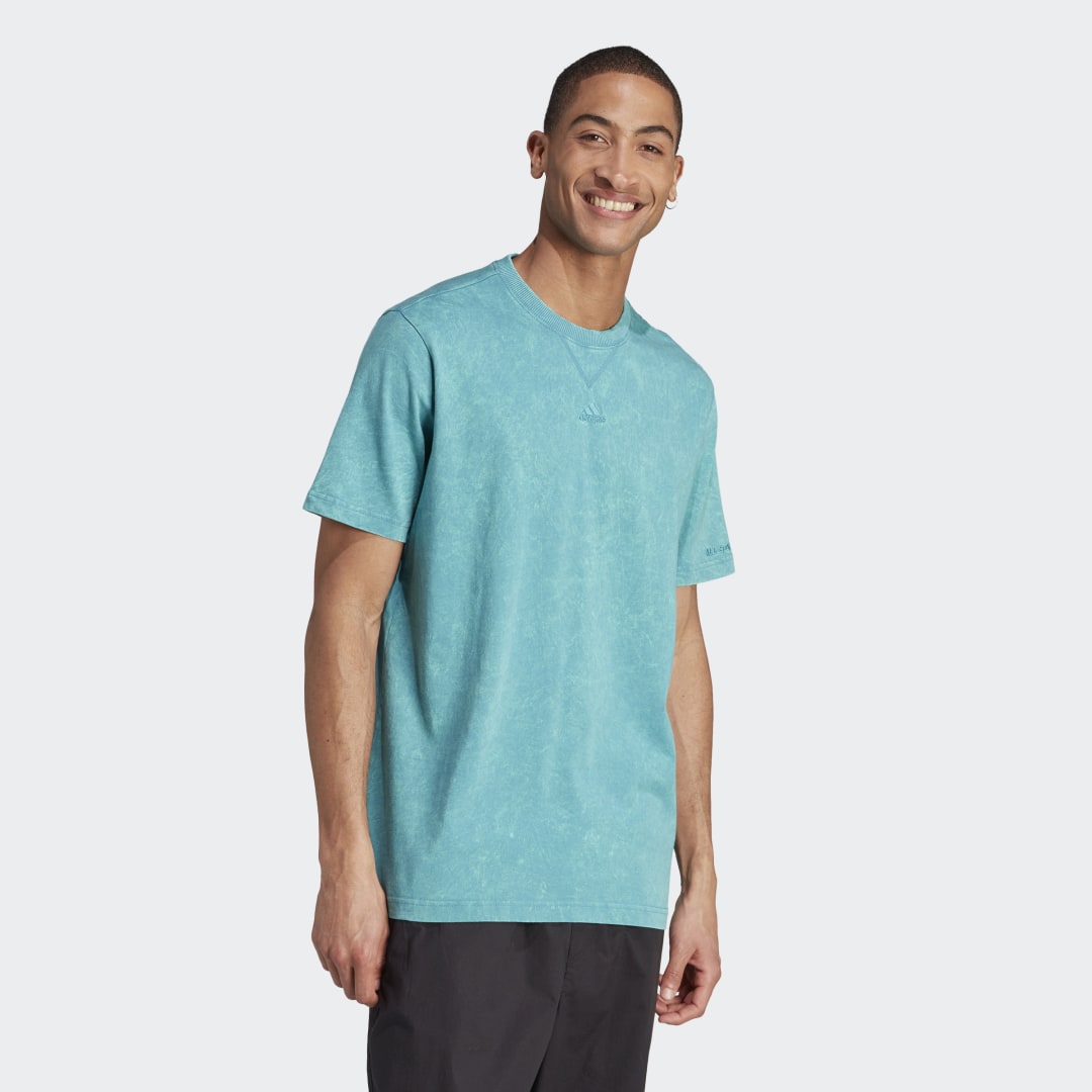 T-paita adidas Originals ALL SZN Garment-Wash Tee Turkoosi | IJ6922, 0