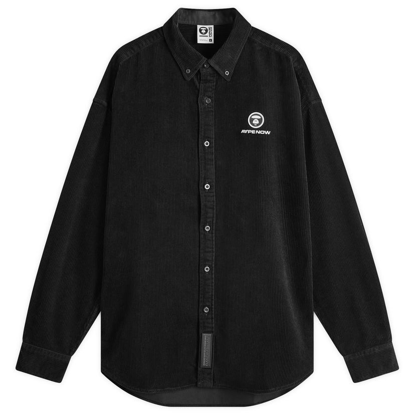 Paita AAPE by A Bathing Ape AAPE Now Corduroy Shirt, Size Large Musta | AAPSTM8499XXNBKX