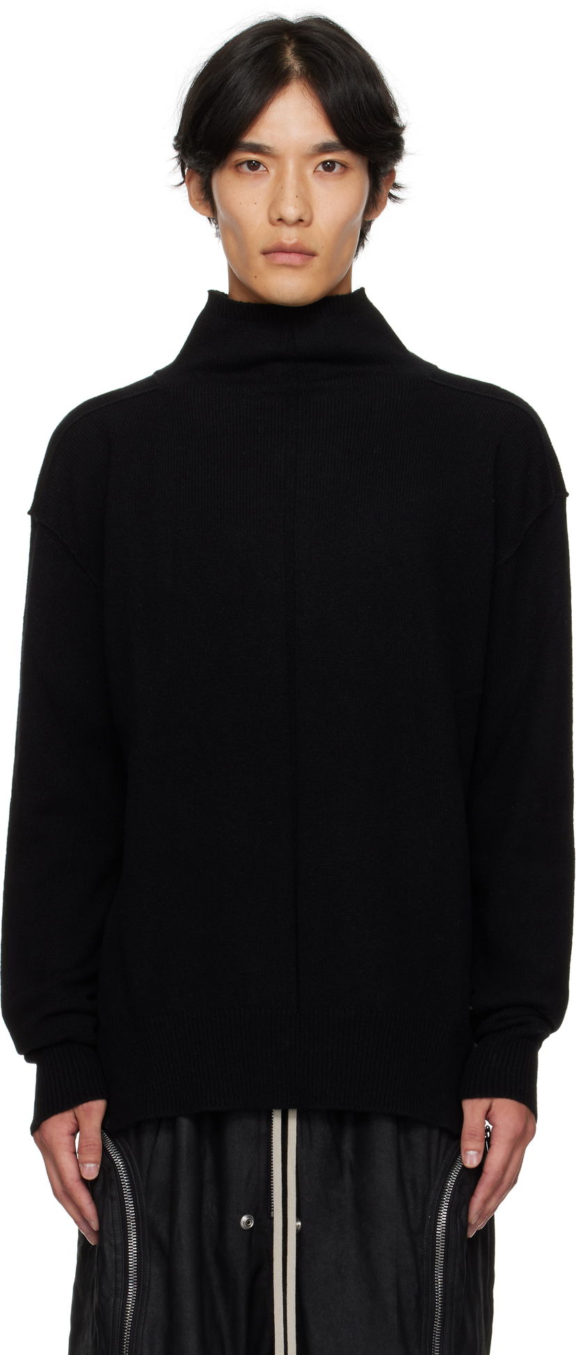 Villapaita Rick Owens Rick Owens Concordians Tabard Sweater Musta | RU02E1648 WSBR