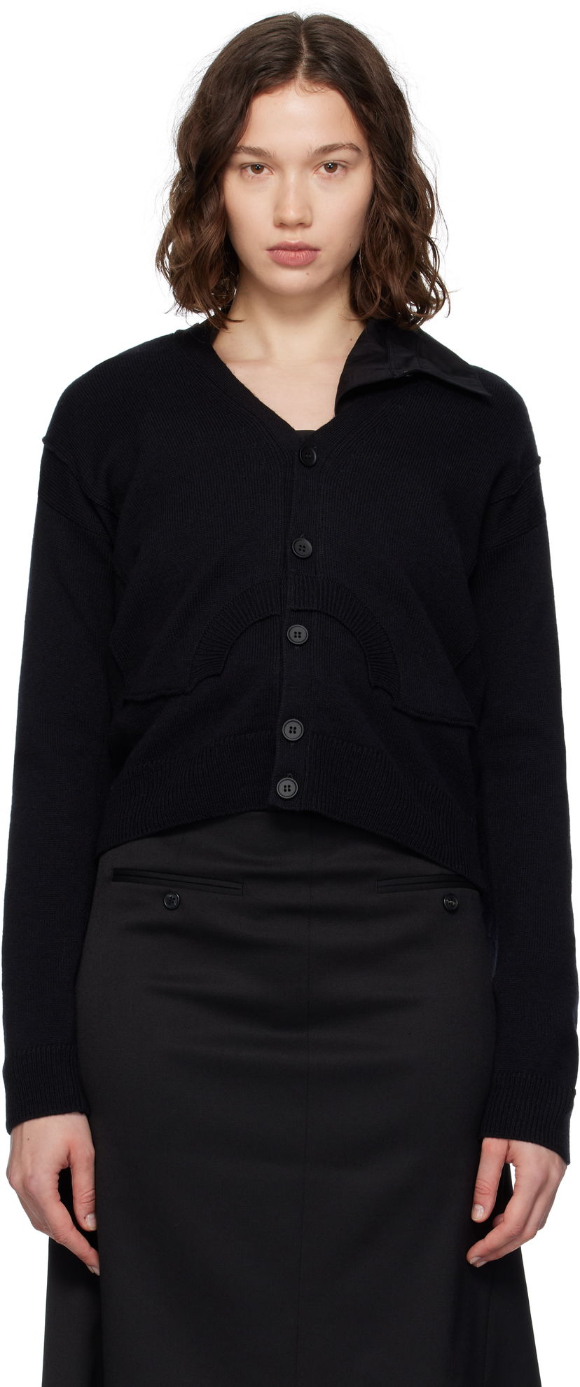 Villapaita Maison Margiela MM6 Maison Margiela Wool Knit Cardigan Musta | S52HP0032 M13139