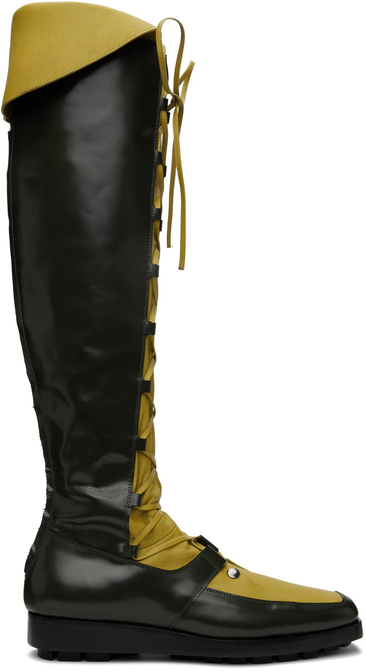 Tennarit ja kengät KIKO KOSTADINOV Kiko Kostadinov Priam Lace-Up Knee-High Boots Vihreä | KKAW23FT02-98