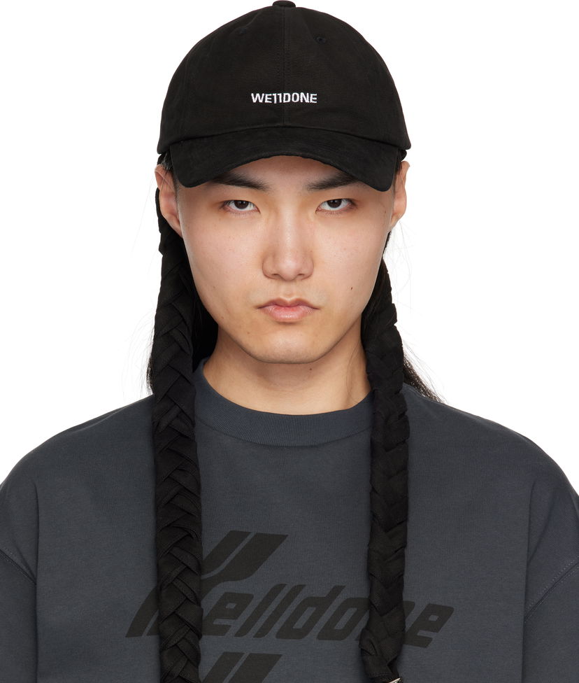 Korkki We11done We11done Logo Braid Cap Musta | WD-AH0-25-430-U-BK