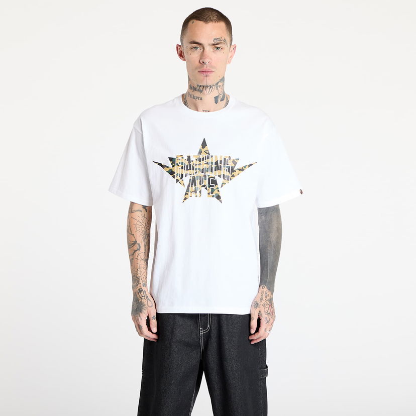 T-paita BAPE A BATHING APE 1st Camo Twin Star NYC Tee Valkoinen | 001TEL301013MWHD