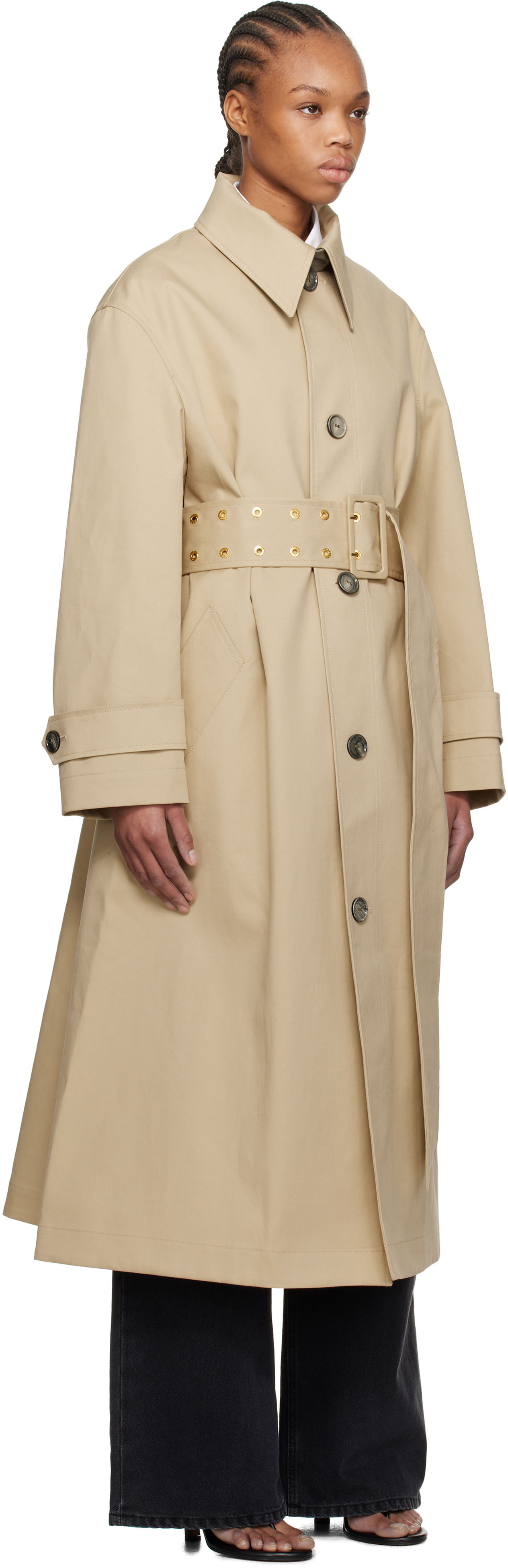 Trenssitakki AMI AMI Paris Belted Coat Beige | FJK521.CO0081, 1