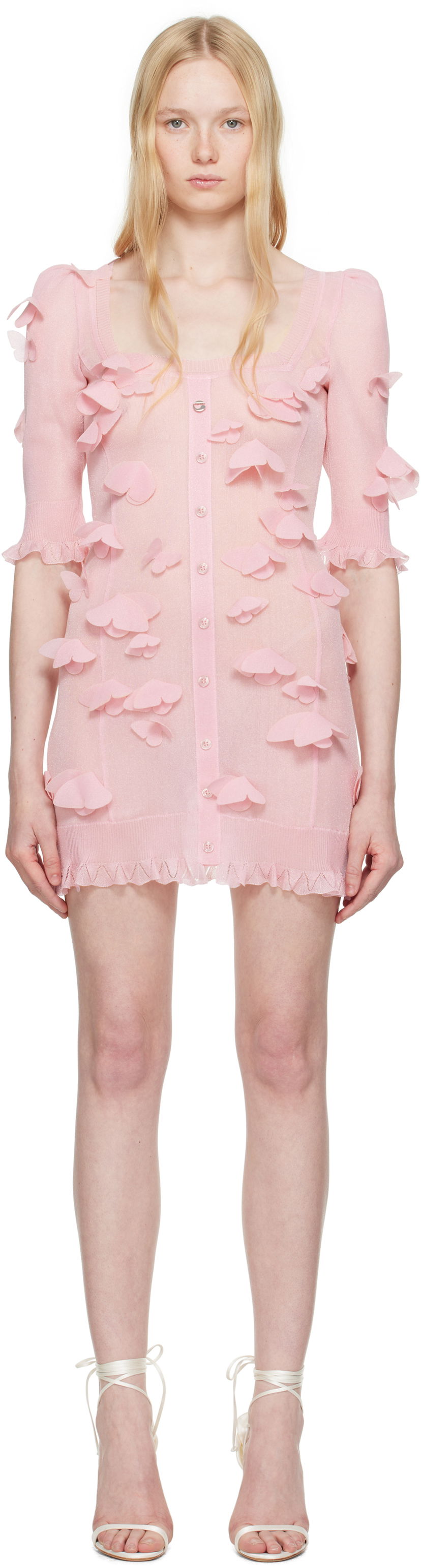 Mekko Coperni Coperni Knitted Butterfly Mini Dress Vaaleanpunainen | COPML143Y3015