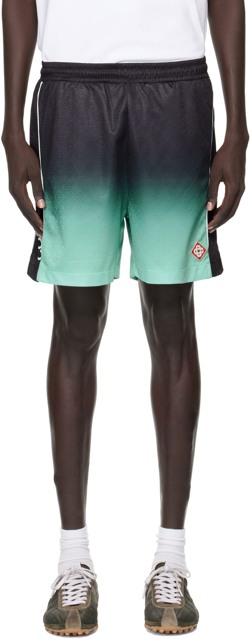 Shortsit Casablanca Casablanca Gradient Monogram Football Shorts Vihreä | MPF25-JTR-253-01
