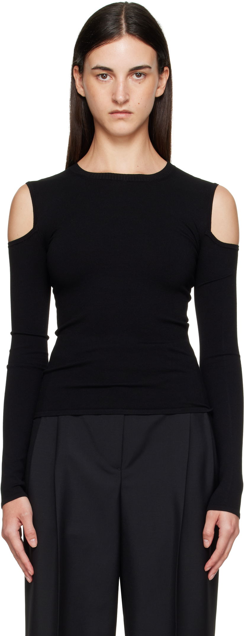 T-paita Max Mara Max Mara Vik Cold-Shoulder Top Musta | 2511361092600