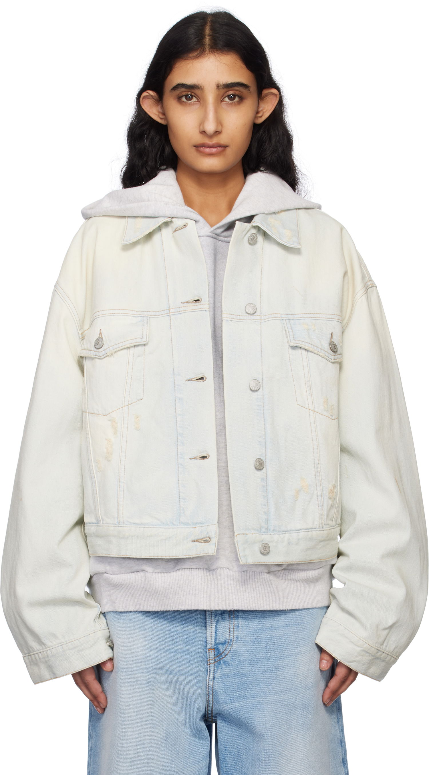 Takki Acne Studios Acne Studios Relaxed Cropped Denim Jacket Sininen | A90639-, 0