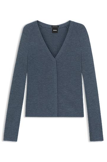 Villapaita BOSS Merino Wool Cardigan Sininen | 50544904
