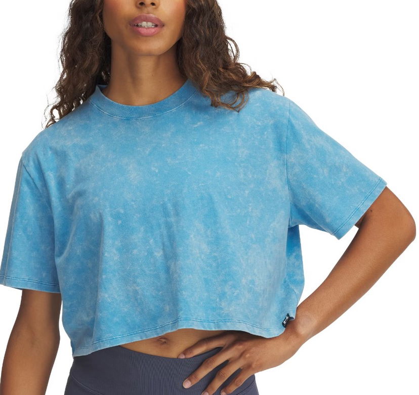 Crop top Under Armour Under Armour Rival Wash Cropped T-Shirt Sininen | 1389724-452