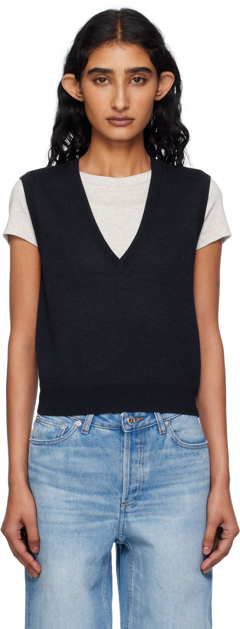 Villapaita A.P.C. A.P.C. Lise Knit Vest Tummansininen | WVBEE-F22329