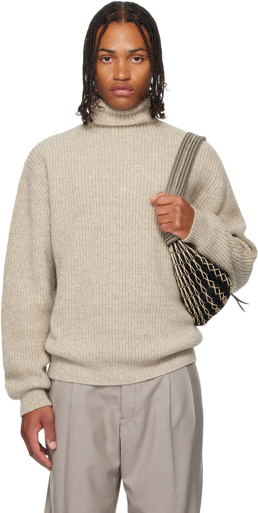 Villapaita LEMAIRE LEMAIRE High Neck Sweater Beige | TO1427 LK1029