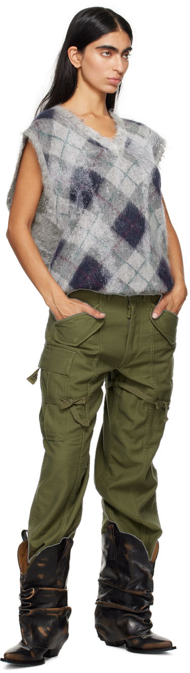 Cargo housut R13 R13 Cropped Cargo Trousers Vihreä | R13WR320-D091A, 3