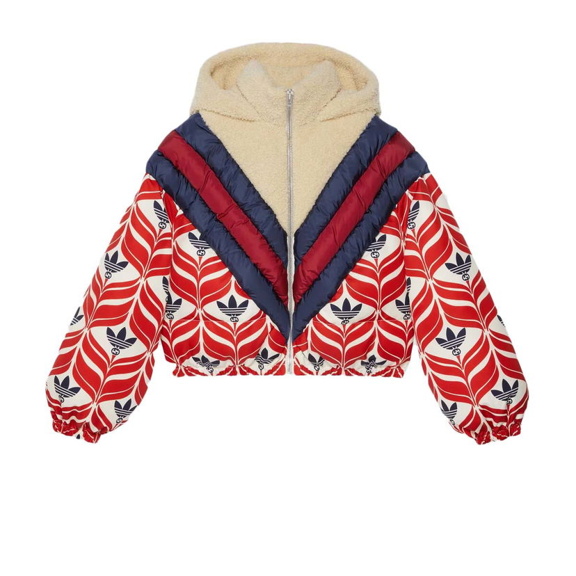 Puffer takki Gucci adidas x Hooded Puffer Jacket Black/White/Red Punainen | 714852 ZALFN 1043