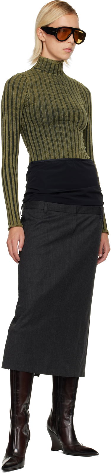 Villapaita Diesel T-Clawa Ribbed Turtleneck Long-Sleeve Sweater Vihreä | A21601 0DCCB, 3