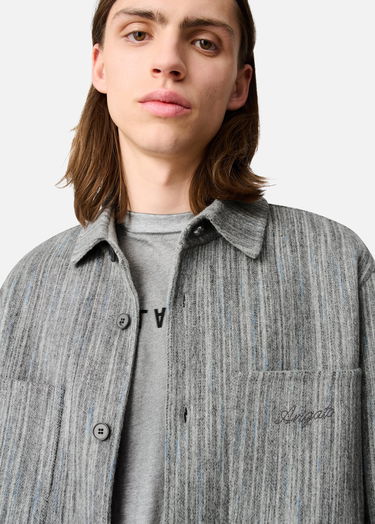 Paita AXEL ARIGATO Aidan Striped Button-Down Shirt Harmaa | A3308001, 5