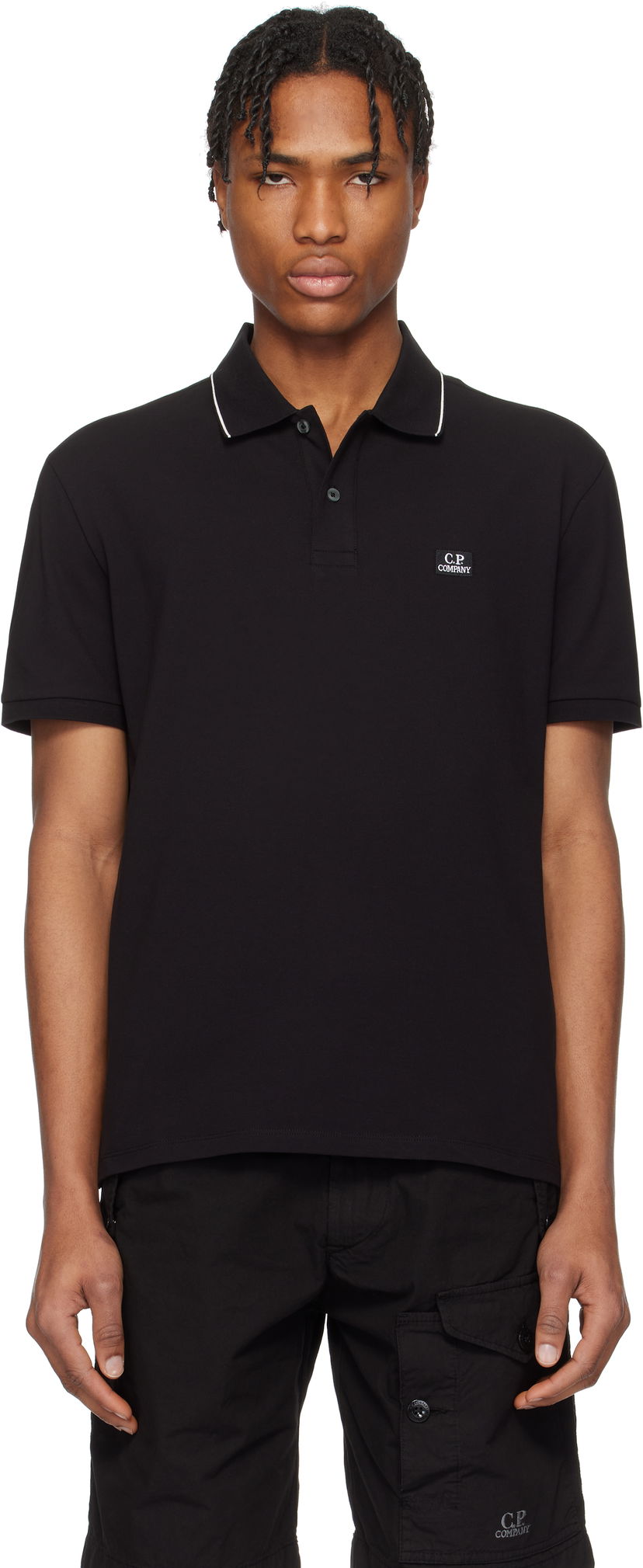 Poolopaita C.P. Company C.P. Company Stretch Piquet Two-Button Polo Musta | 18CMPL097A005263W