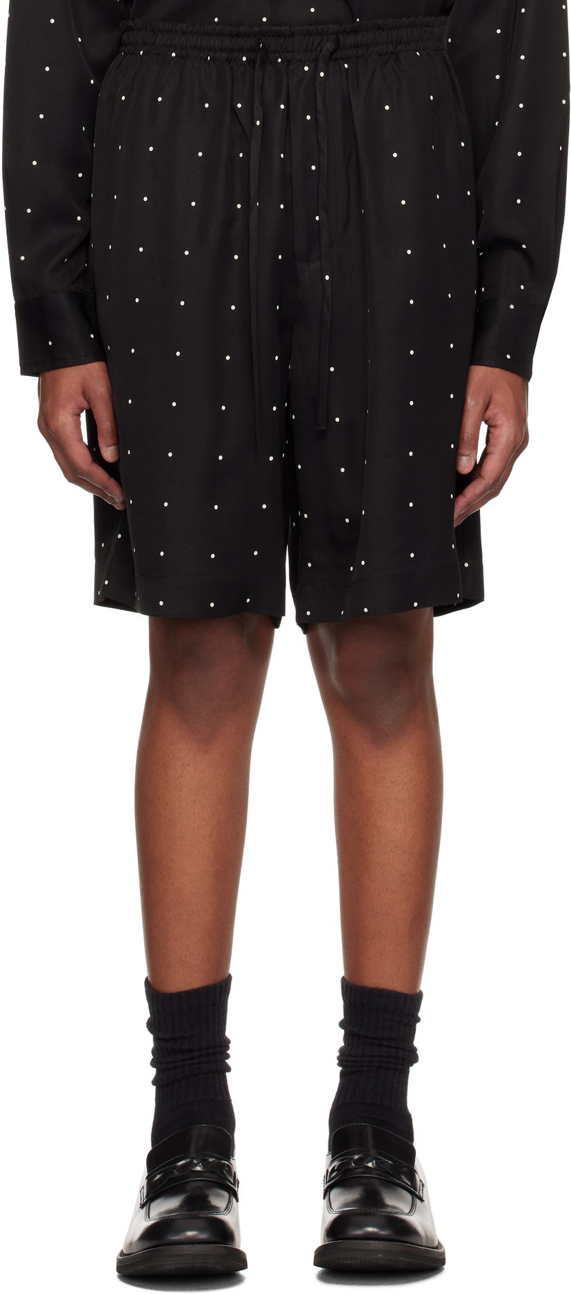 Shortsit Róhe Dotted Elasticated Shorts Musta | 314-32-033
