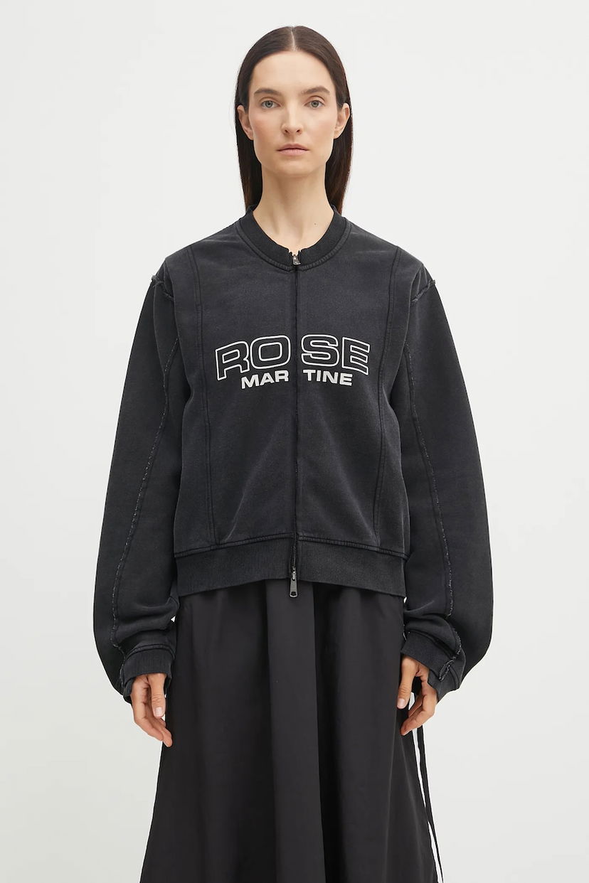 Huppari Martine Rose Martine Rose Shrunken Zip Up Crew Sweatshirt Musta | 670JS01002CW