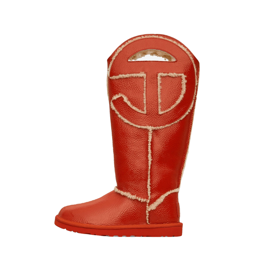 Tennarit ja kengät UGG Telfar Logo Tall Crinkle Leather Boots Spicy Pumpkin Punainen | 1155871 SYP