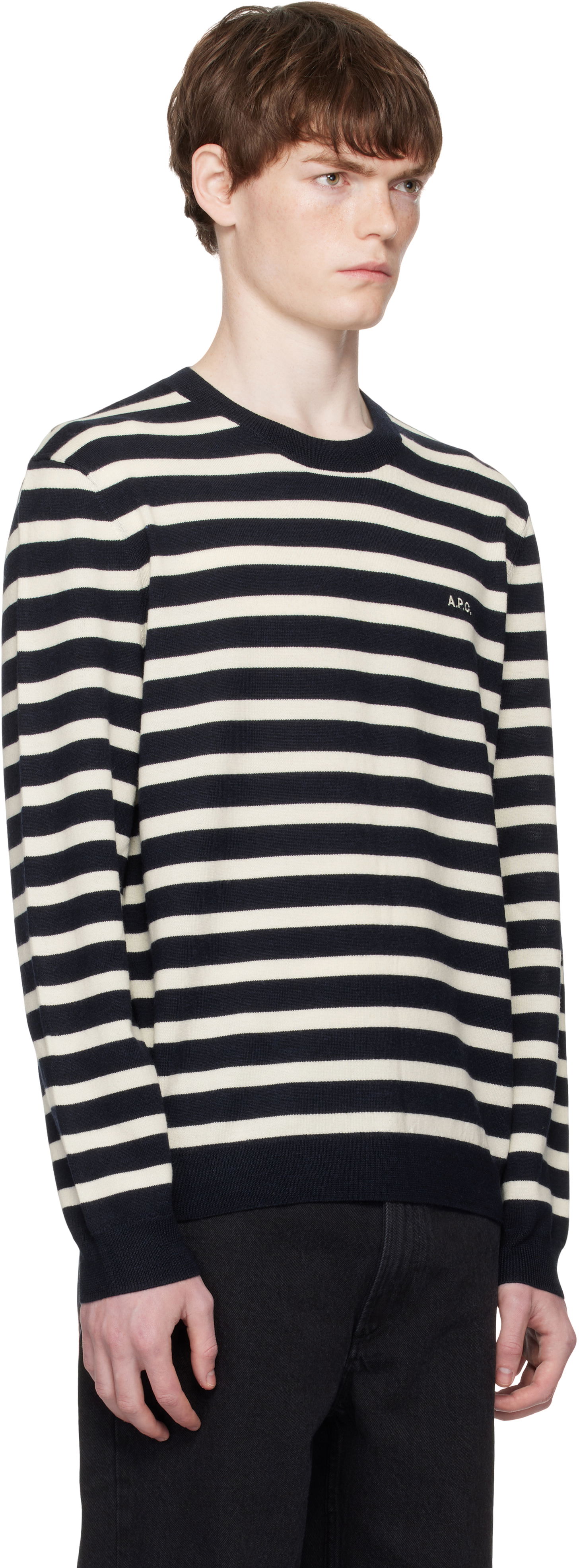 Villapaita A.P.C. A.P.C. Matthias Striped Sweater Tummansininen | WVBEC-H23431, 1