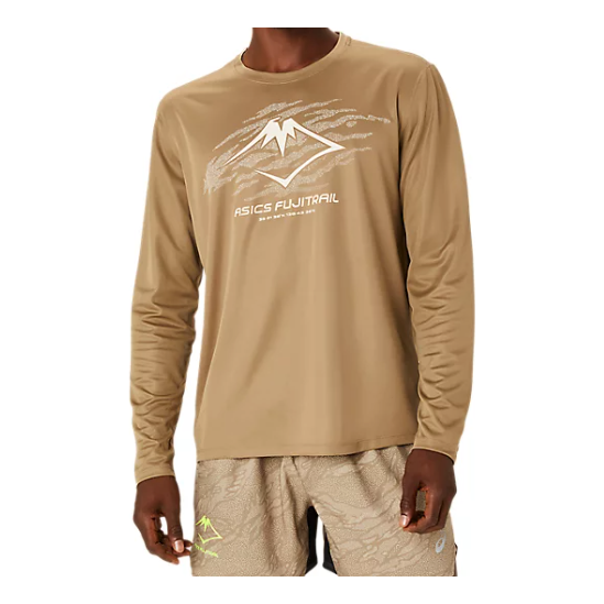 T-paita Asics Fujitrail Running Long Sleeve T-Shirt Ruskea | 2011C987-200