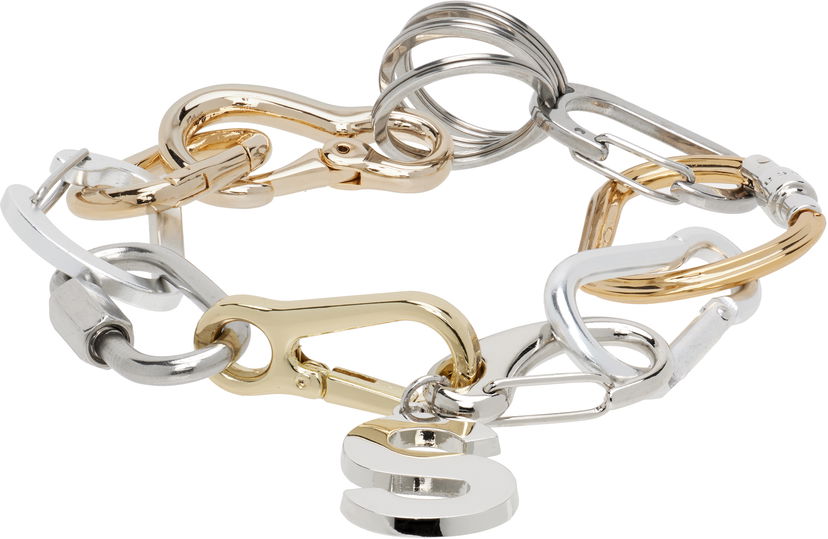Rannerengas sacai Sacai Carabiner Chain Bracelet with S Charm Metallinen | 25-01053S
