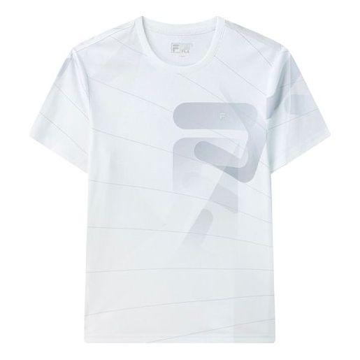 T-paita FILA FILA Logo Pattern Casual T-Shirt Valkoinen | F11M122114F-ZB