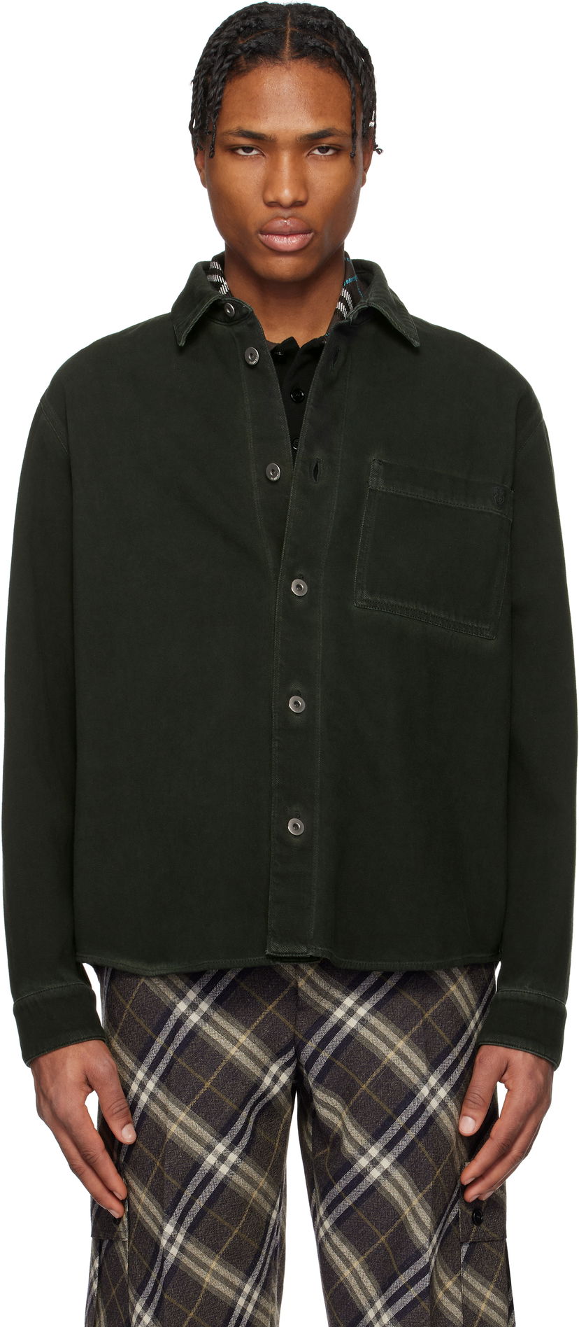 Paita Burberry Burberry Garment Dyed Denim Shirt Vihreä | 8101259