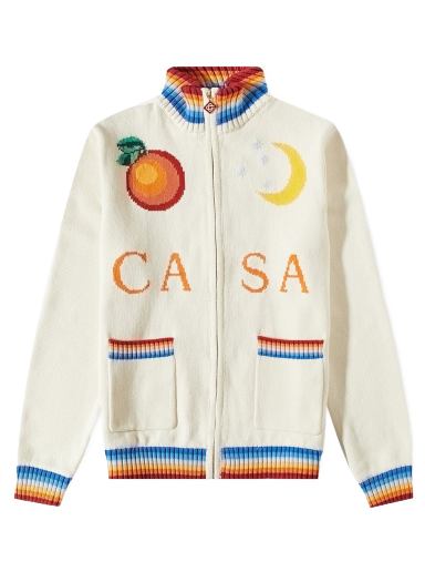 Takki Casablanca Casa Club Knit Jacket Beige | MS23-KW-353-02