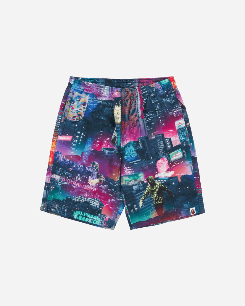Shortsit BAPE Neon Tokyo Track Shorts Monivärinen | 1G30153023 BLACK