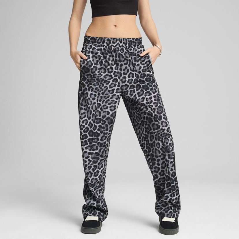 Verryttelyhousut Puma T7 Leo Luxe All-Over Print Straight-Leg Pants Harmaa | 632343_01