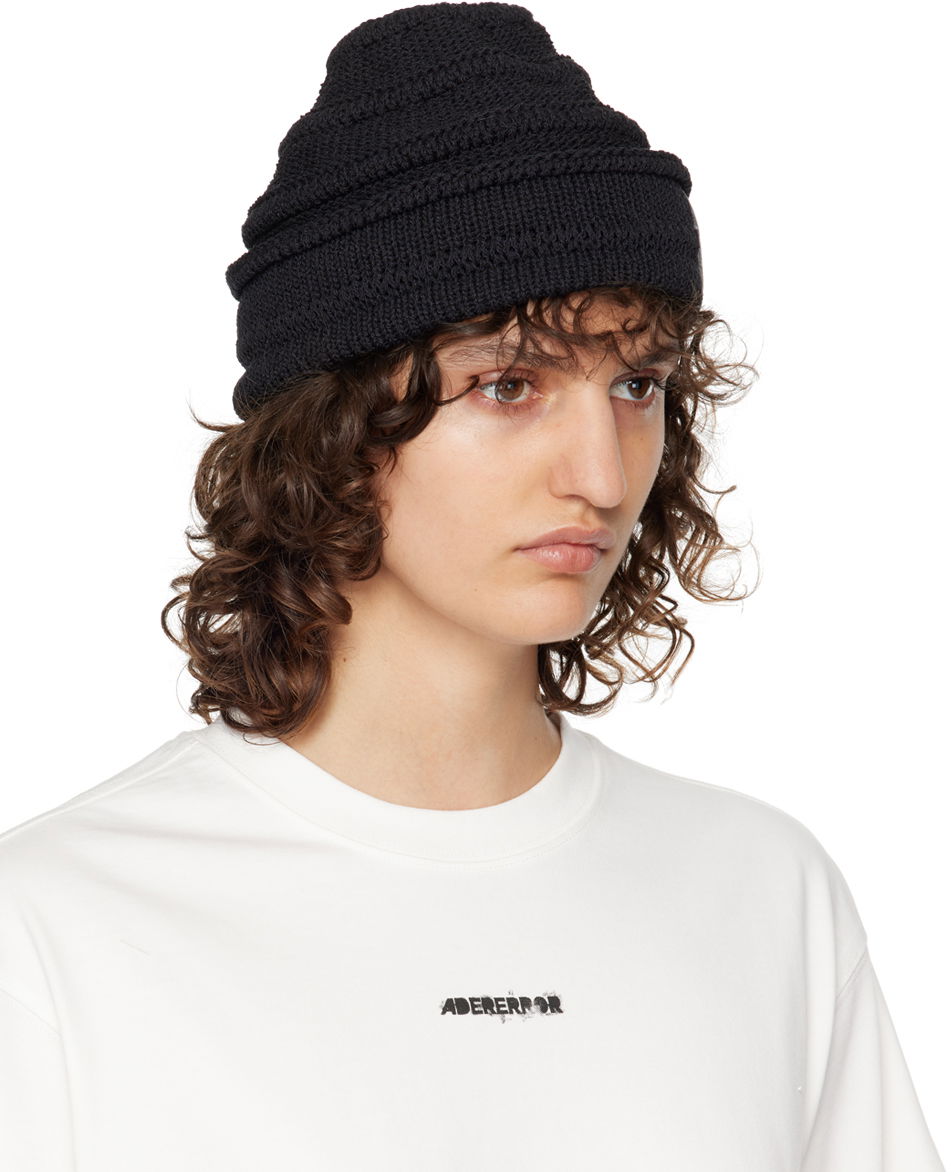 Pipo ADER ERROR Montblanc Black Knitted Beanie Musta | BMADSSHW0503BK, 1